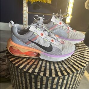 Nike Air Max Gray with Orange and Purple Accents